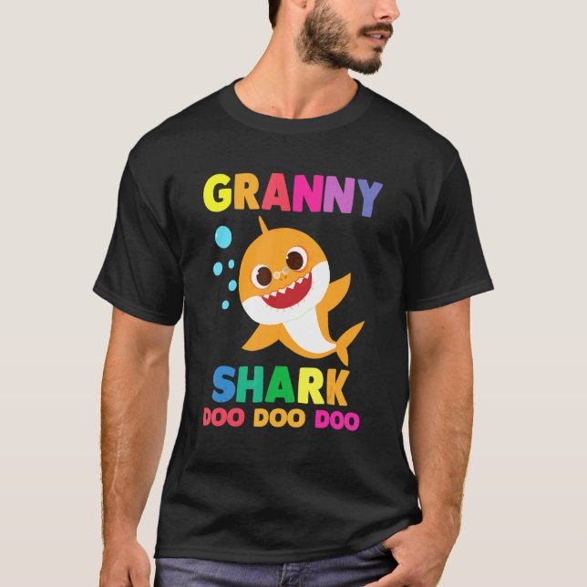 Granny Shark Cute Baby Shark Family Matching T-Shirt (Front)