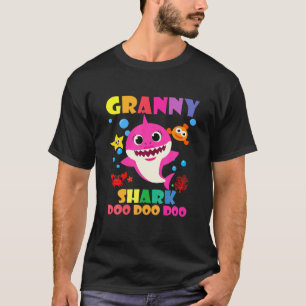 Granny Shark Doo Doo Funny Baby Mommy Daddy Kids T-Shirt