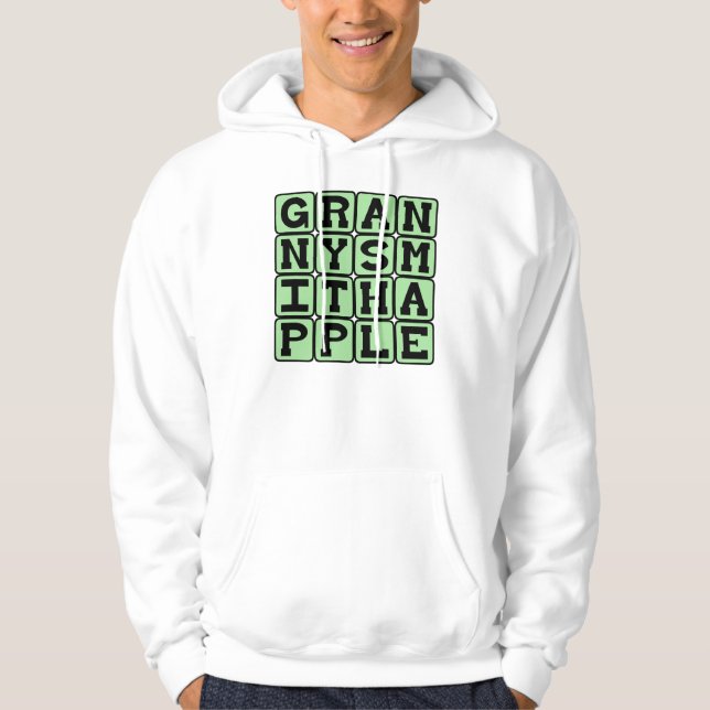Granny Smith Apple, Color and Fruit Hoodie (Front)