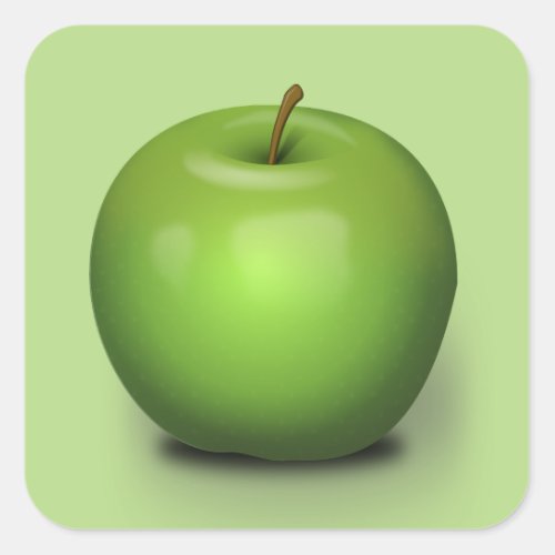 Granny Smith Apple Square Sticker