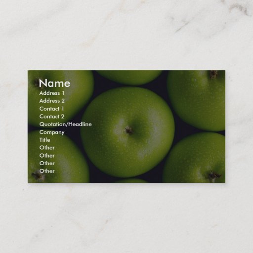 Customizable Granny Smith apples Business Card Template