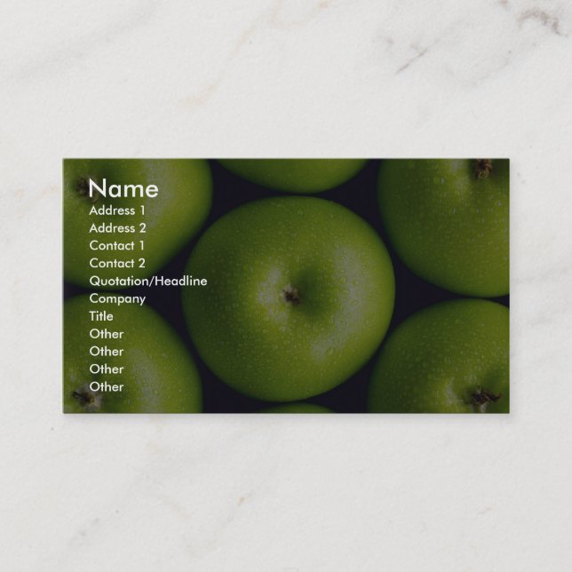 Granny Smith apples Business Card (Front)