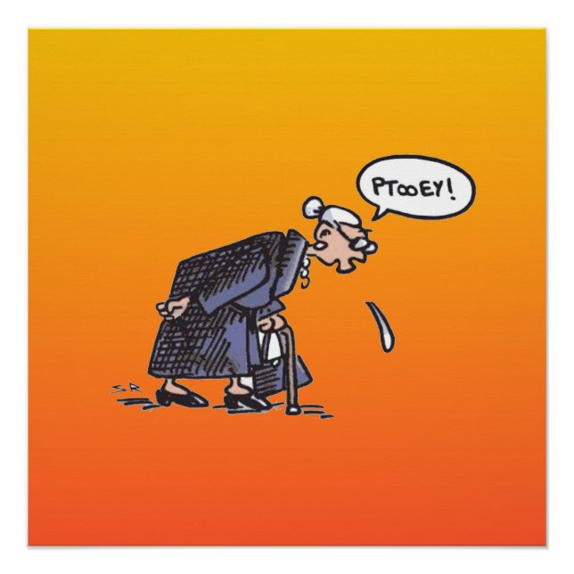 Granny Spitting! sunrise matte poster (Front)