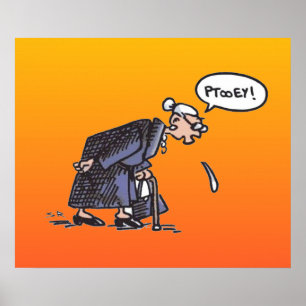 Granny Spitting! sunrise value matte poster