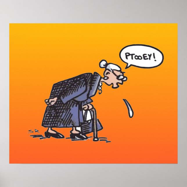 Granny Spitting! sunrise value matte poster (Front)