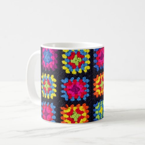 Granny Square Coffee Mug _ Crochet Coffee Mug