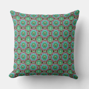Granny Square Crochet Pattern Seventies Retro Bei Throw Pillow