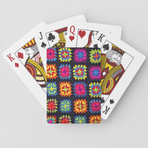 Granny Square _ Crochet Playing Cards