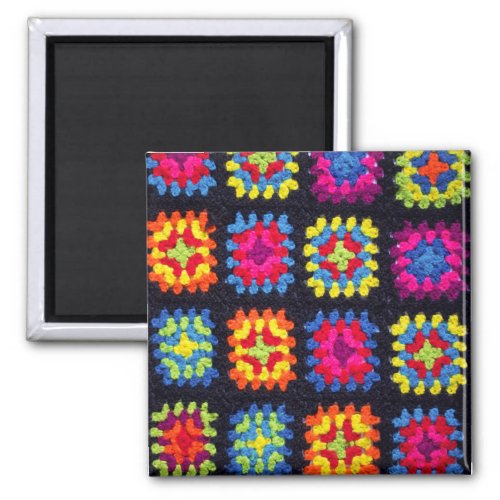 Granny Square Magnet _ Crochet Magnet