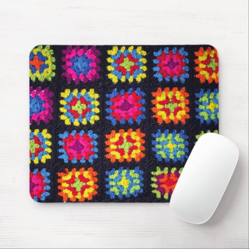 Granny Square Mousepad Crochet Mousepad Zazzle