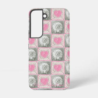 Granny Square Quilt with hearts and sheep Samsung Galaxy S22 Case