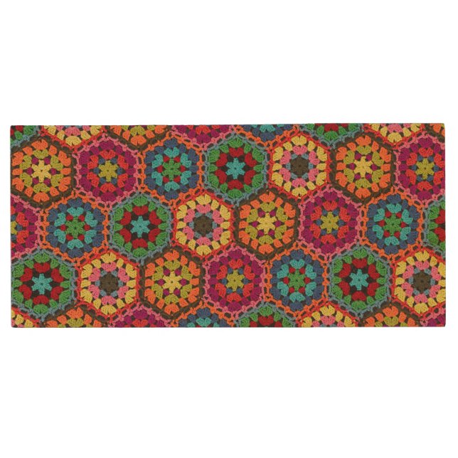 Granny Square USB Wood Flash Drive (Front)