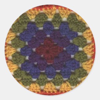 Granny Squares Classic Round Sticker