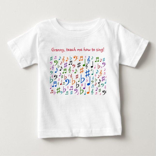 Granny, teach me how to sing! baby T-Shirt (Front)