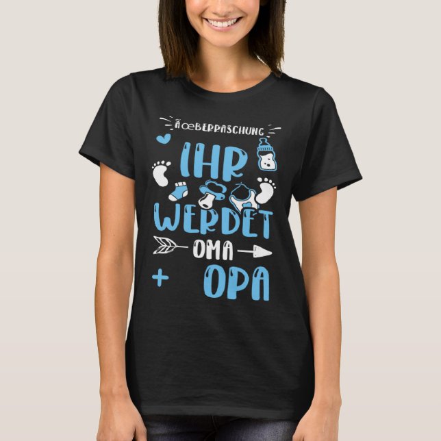 Granny Überraschung Ihr Werdet Oma + Opa  Baby Boy T-Shirt (Front)