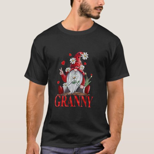 Granny Valentine Gnome Hippie Beetle Daisy Flower  T_Shirt