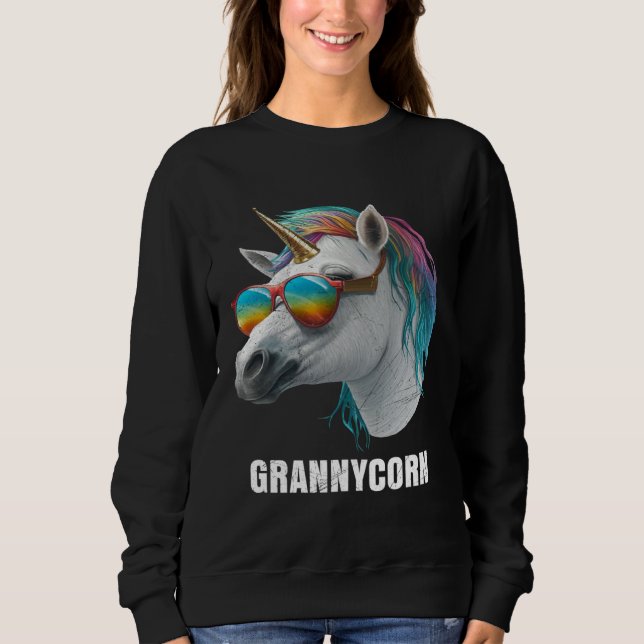 Grannycorn Mother s Day Unicorns Grandmacorn Grand Sweatshirt (Front)