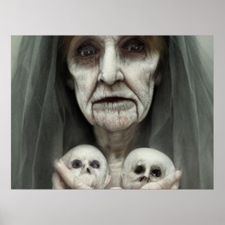 Granny's babies Halloween Postcard Poster