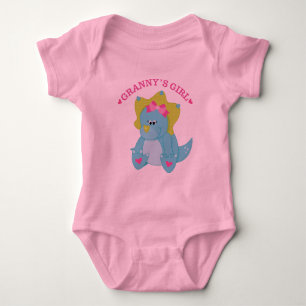Grannys Girl Dinosaur Baby Bodysuit