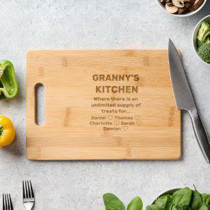 Granny's Kitchen   Children & grandchildren Names Engraved Cutting Board