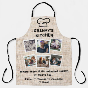 Granny's Kitchen With Custom 6 Photos & Names Apron