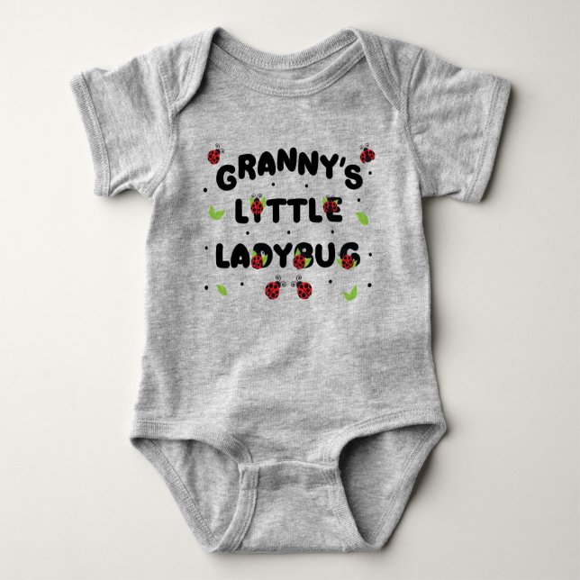 Granny's Little Ladybug - Cute  Baby Bodysuit (Front)