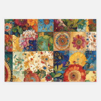 Granny's Patchwork Wrapping Paper Sheets