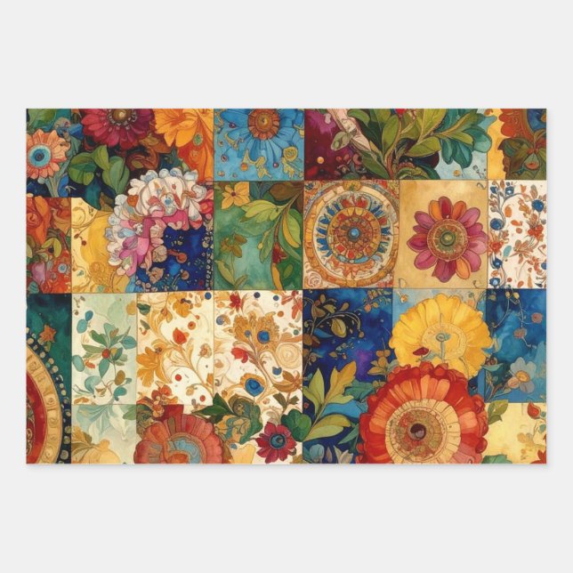 Granny's Patchwork  Wrapping Paper Sheets (Front 3)