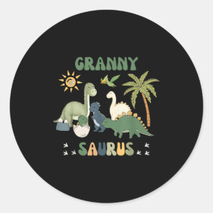 Grannysaurus T Rex Dinosaur Granny Saurus Family M Classic Round Sticker
