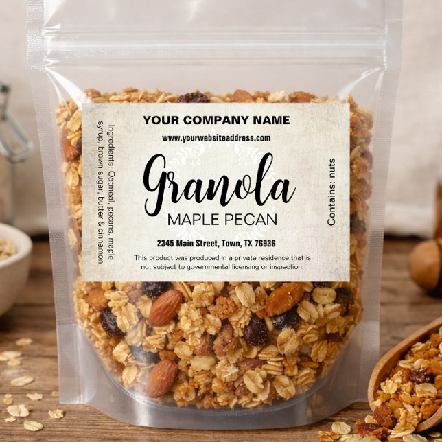 Granola Customizable Homemade Label Gran001cbbrt (Creator Uploaded)