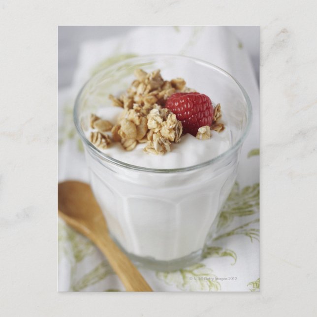 Granola, Oats, Toasted, Fruit, Berry, Raspberry, Postcard (Front)