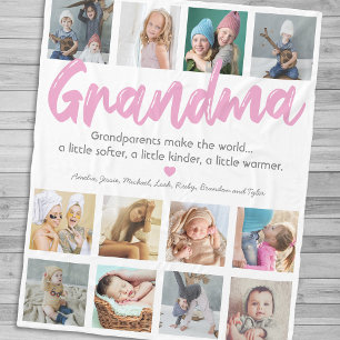 Granparent Grandma Photo & Quote Fleece Blanket