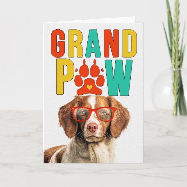 GranPAW Brittany Spaniel GrandDOG Grandparents Day Holiday Card (Front)