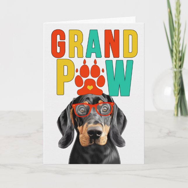 GranPAW Coonhound Dog Funny Grandparents Day Holiday Card (Front)