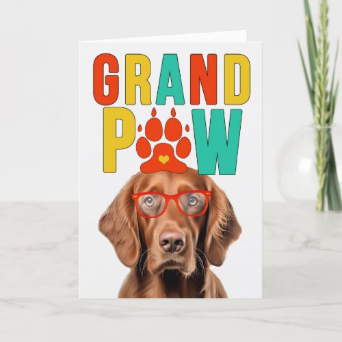 GranPAW Irish Setter Dog Funny Grandparents Day Holiday Card