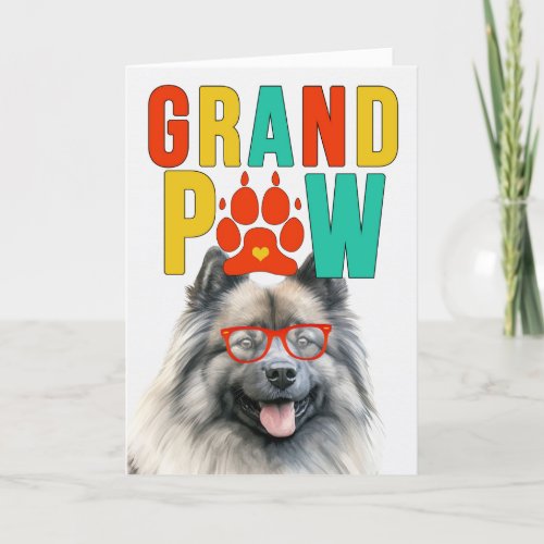 GranPAW Keeshond Dog Funny Grandparents Day Holiday Card