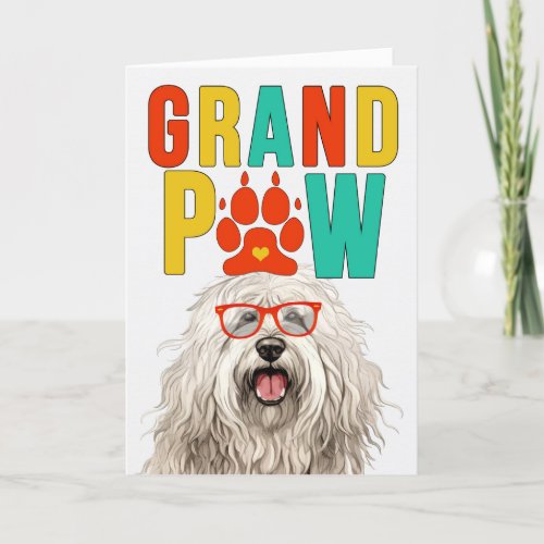 GranPAW Komondor DOG Funny Grandparents Day Holiday Card