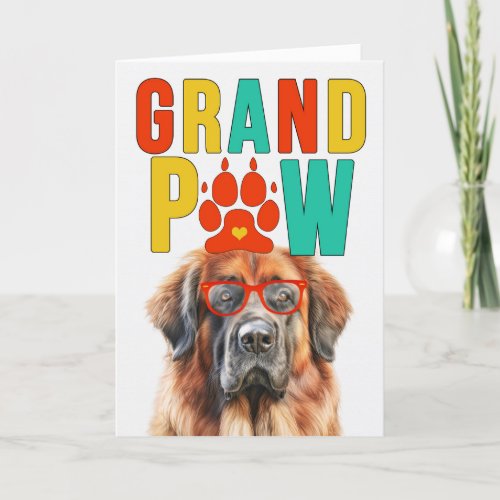 GranPAW Leonberger Dog Funny Grandparents Day Holiday Card