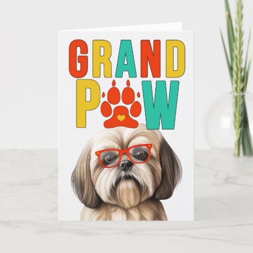 GranPAW Lhasa Apso Dog Funny Grandparents Day Holiday Card