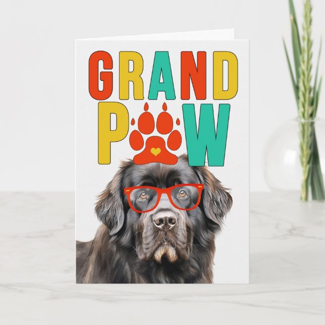 GranPAW Newfoundland Dog Funny Grandparents Day Holiday Card (Front)