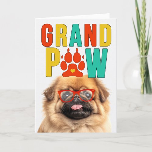 GranPAW Pekingese Dog Funny Grandparents Day Holiday Card