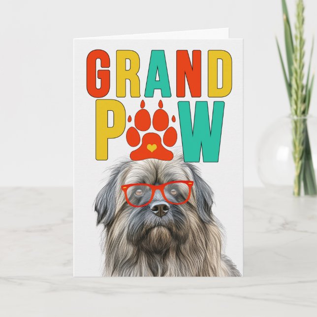 GranPAW Pyrenean Shepherd Funny Grandparents Day Holiday Card (Front)