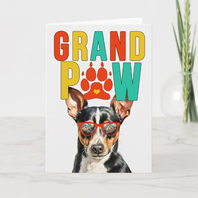GranPAW Rat Terrier Dog Funny Grandparents Day Holiday Card (Front)