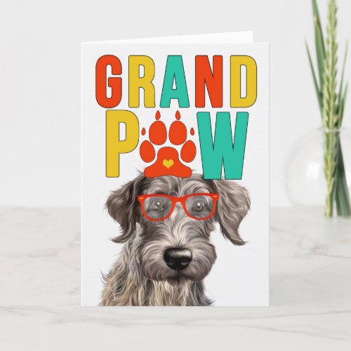 GranPAW Scottish Deerhound DOG Grandparents Day Holiday Card