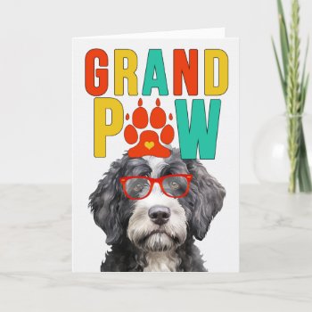 Granpaw Water Dog Funny Grandparents Day Holiday Card by PAWSitivelyPETs at Zazzle