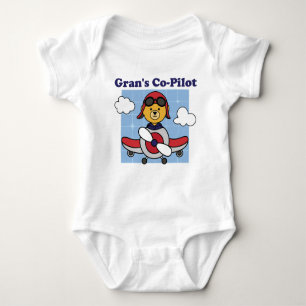 Gran's Co-Pilot - Cute Airplane Baby Bodysuit