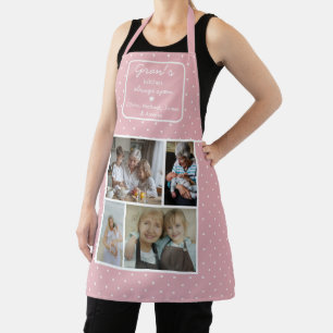 Gran's Kitchen Always Open Pink With Dots Photo Apron