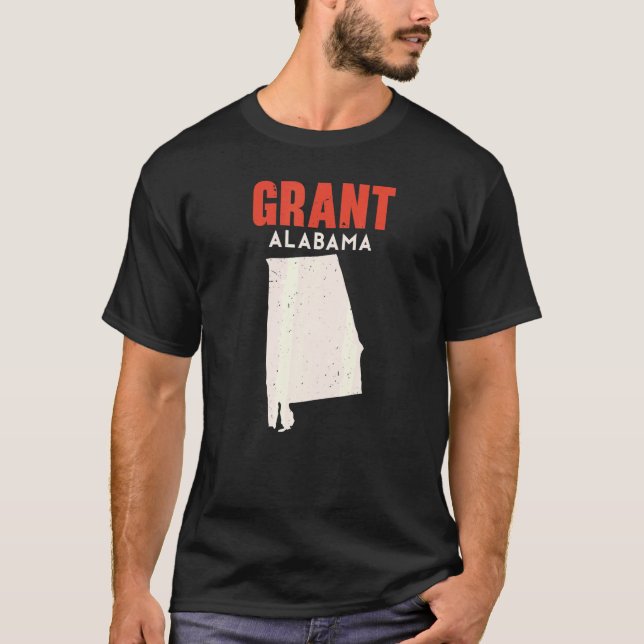 Grant Alabama USA State America Travel T-Shirt (Front)