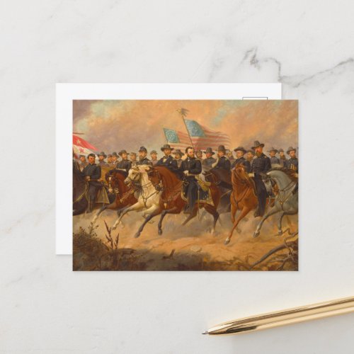 Grant and His Generals by Ole Peter Hansen Balling Postcard