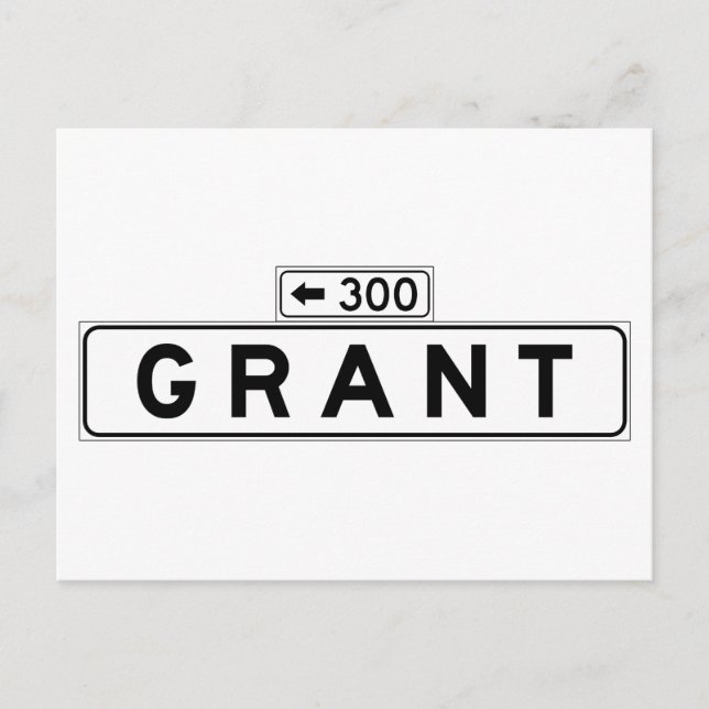 Grant Ave., San Francisco Street Sign Postcard (Front)